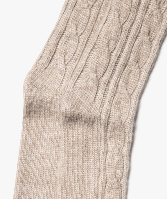 Chaussettes hautes en maille torsadée femme vue2 - GEMO(HOMWR FEM) - GEMO