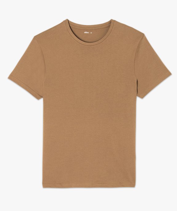 Tee-shirt à manches courtes et col rond homme vue4 - GEMO 4G HOMME - GEMO