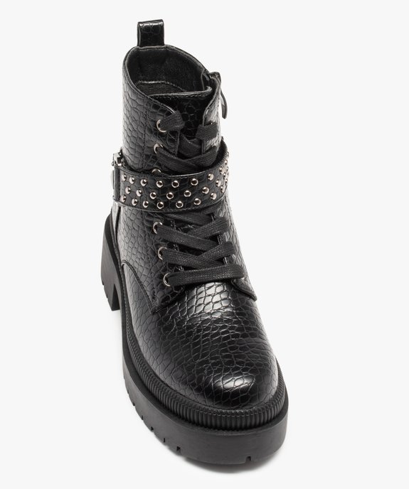 Bottines femme à talon carré dessus uni avec zip décoratif vue6 - GEMO (CASUAL) - GEMO