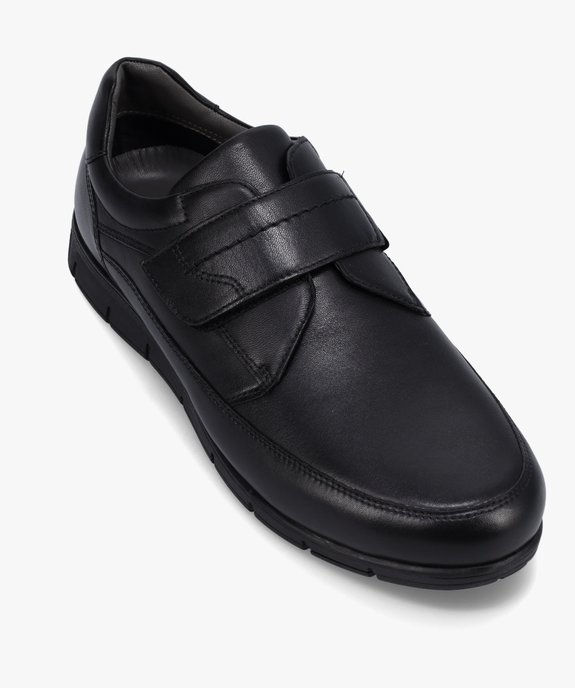 Derbies homme confort dessus cuir uni à scratch vue5 - GEMO (CONFORT) - GEMO