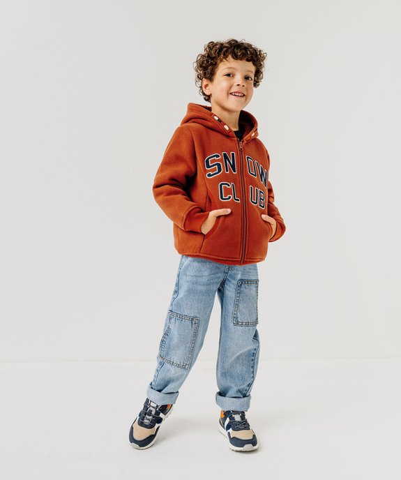 Sweat zippé en maille polaire avec intérieur sherpa garçon vue6 - GEMO (ENFANT) - GEMO