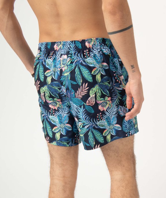 Short de bain homme imprimé feuillage vue3 - GEMO (PLAGE) - GEMO