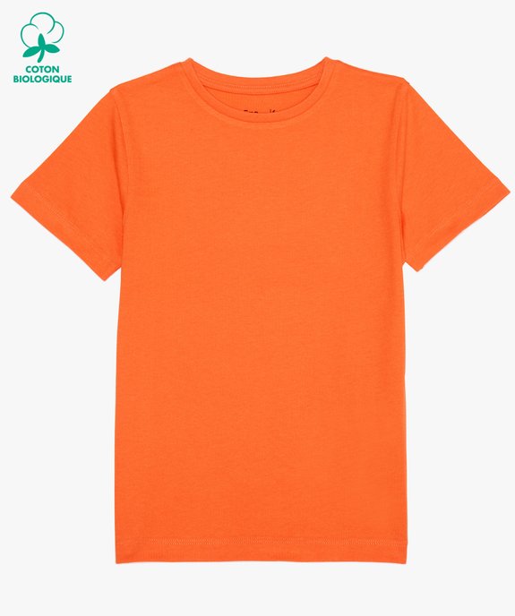 Tee-shirt à manches courtes en coton uni garçon vue1 - GEMO (ENFANT) - GEMO