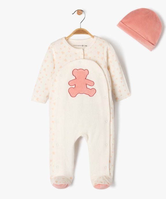 Pyjama en velours avec ouverture devant bébé - LuluCastagnette vue1 - LULUCASTAGNETTE - GEMO