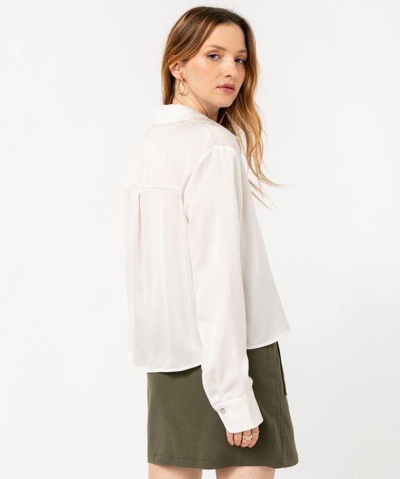 Chemise satinée coupe courte femme vue3 - GEMO(FEMME PAP) - GEMO