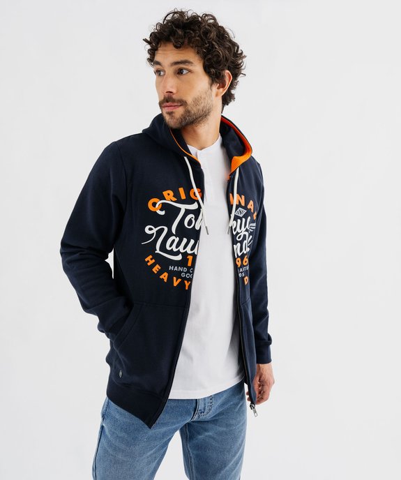 Sweat zippé à capuche avec inscriptions homme - Tokyo Laundry vue4 - TOKYO LAUNDRY - GEMO