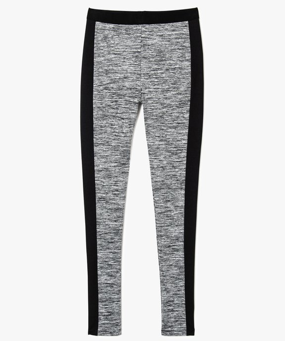 Legging de sport effet chiné à bande latérale contrastante vue1 - GEMO (JUNIOR) - GEMO