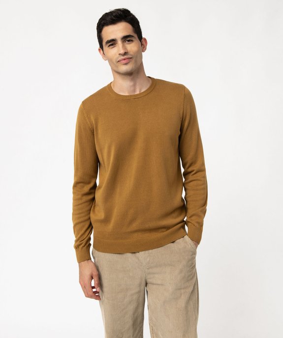 Pull à col rond en coton homme vue1 - GEMO (HOMME) - GEMO