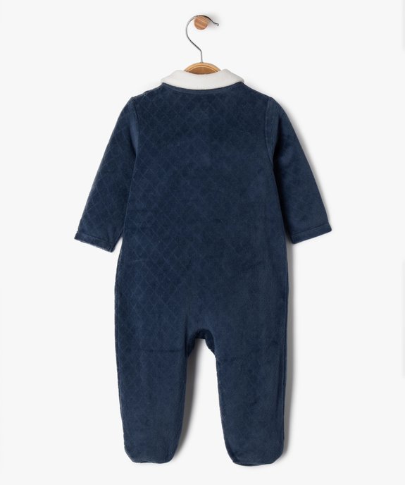 Pyjama en velours à col chemise bébé - LuluCastagnette vue5 - LULU G4G - GEMO