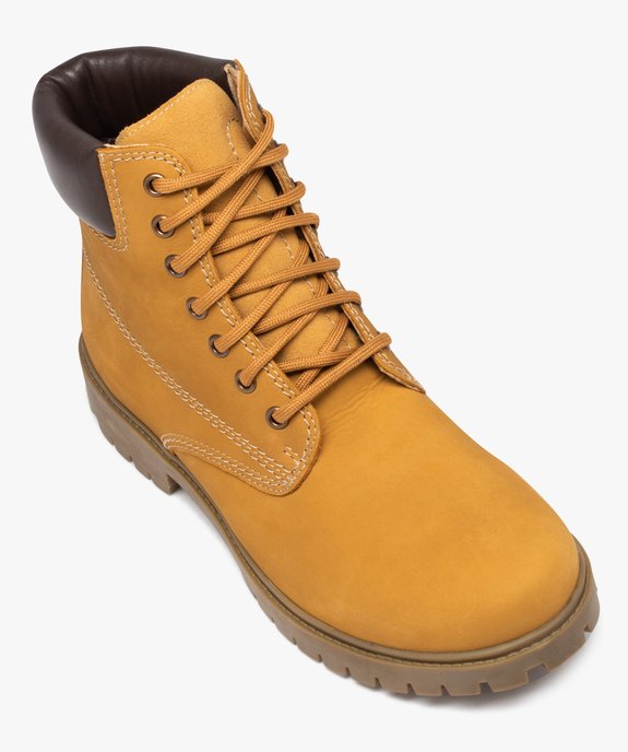 Boots homme dessus en cuir suédé uni et col matelassé vue5 - GEMO (CASUAL) - GEMO