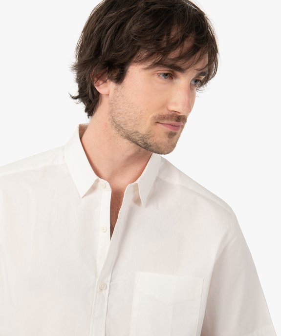 Chemise homme à manches courtes unie coupe droite vue2 - GEMO (HOMME) - GEMO