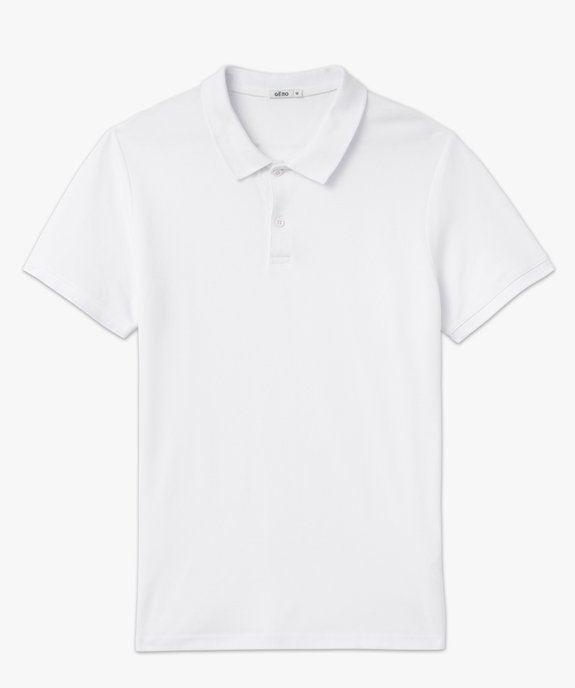 Polo à manches courtes en coton homme vue4 - GEMO 4G HOMME - GEMO