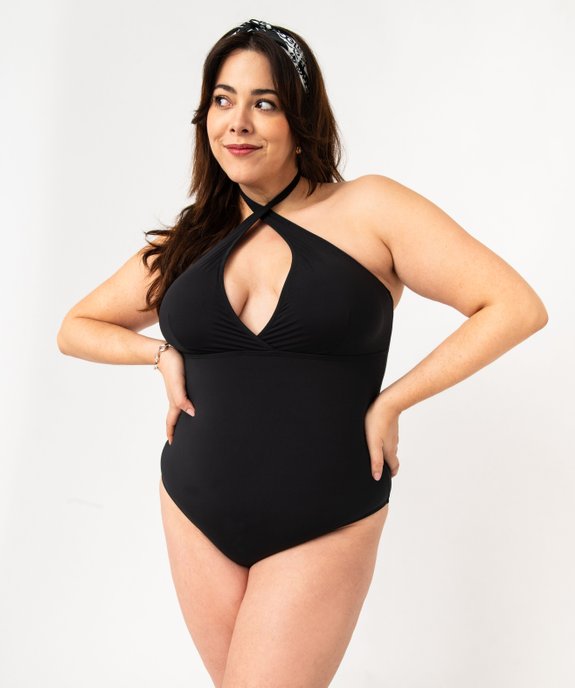 Maillot de bain une pièce femme grande taille bonnets triangles vue1 - GEMO (PLAGE) - GEMO