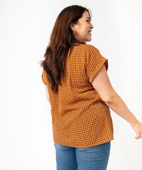 Blouse imprimée à manches courtes femme grande taille vue3 - GEMO 4G GT - GEMO