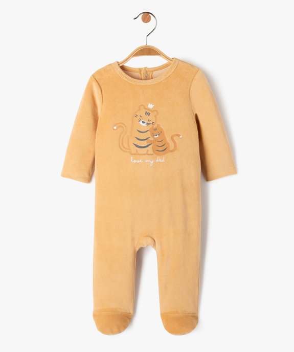 Pyjama dors-bien en velours à motif tigre bébé garçon vue1 - GEMO(BB COUCHE) - GEMO