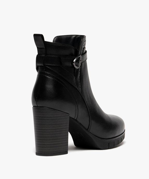 Boots femme à talon haut avec zip et bride à boucle fantaisie vue4 - GEMO(URBAIN) - GEMO