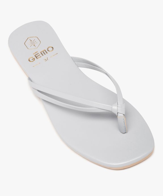 Tongs femme à talon plat unies et fines brides nouées vue5 - GEMO (CASUAL) - GEMO