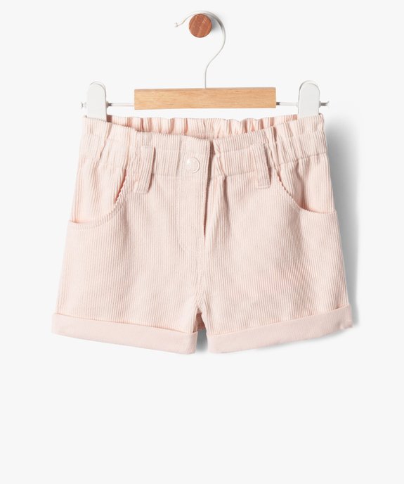 Short ample à revers en velours côtelé bébé fille vue1 - GEMO(BEBE DEBT) - GEMO