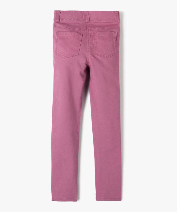 Pantalon skinny uni à taille élastiquée fille vue3 - GEMO 4G FILLE - GEMO