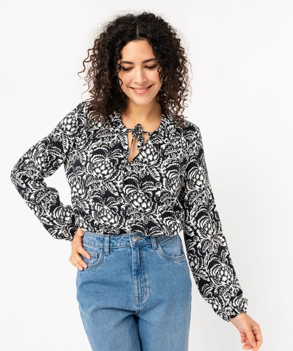 Blouse manches longues à motifs fleuris femme vue1 - GEMO(FEMME PAP) - GEMO