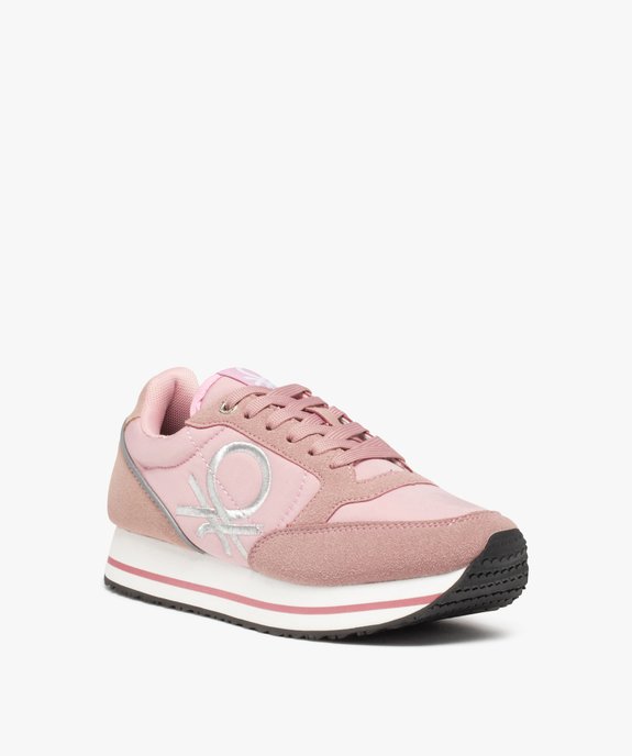 Baskets femme style retro running unies - Benetton vue2 - BENETTON - GEMO