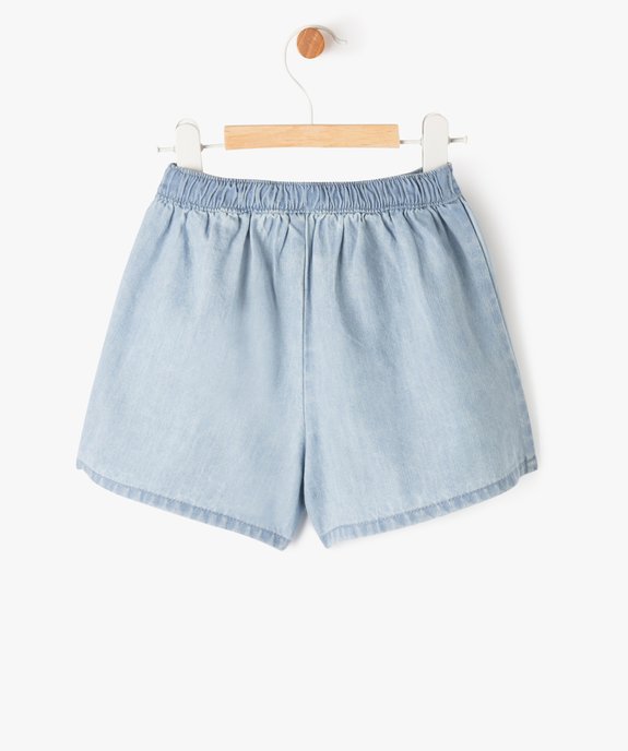 Short ample en toile avec ceinture brodée bébé fille vue3 - GEMO 4G BEBE - GEMO