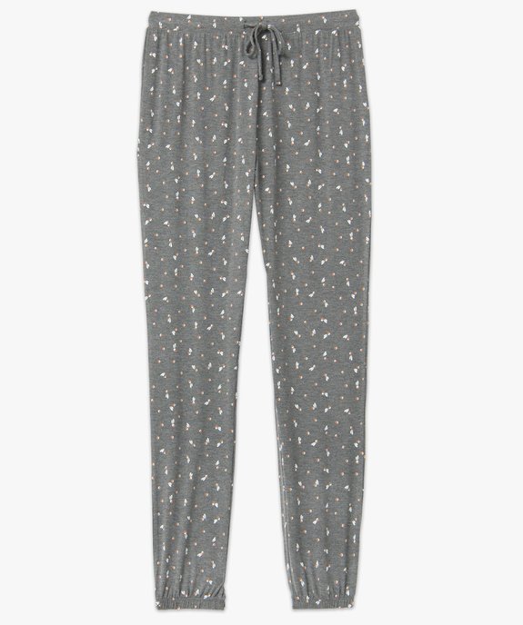 Pantalon de pyjama en maille fine avec bas resserré femme vue4 - GEMO 4G FEMME - GEMO