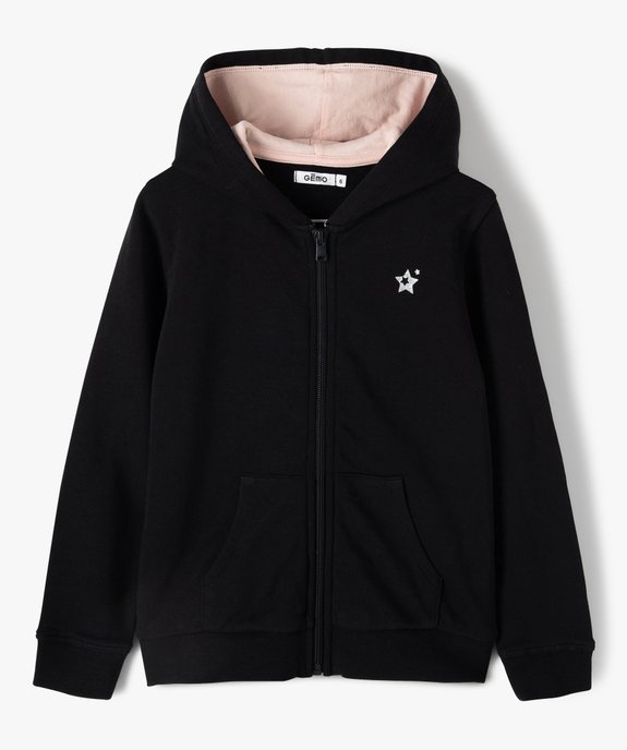 Sweat fille à capuche avec doublure contrastante vue1 - GEMO (ENFANT) - GEMO