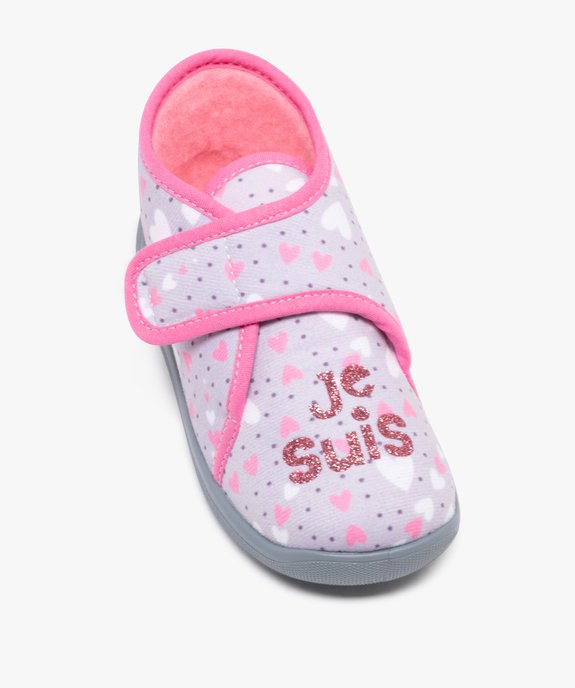 Chaussons bottillons motifs coeurs fermeture scratch fille vue5 - GEMO (ENFANT) - GEMO