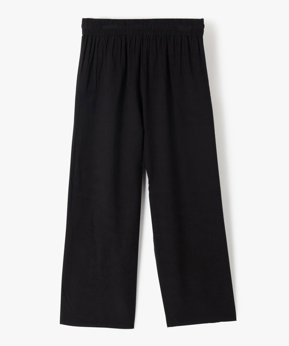 Pantalon fille imprimé avec taille élastiquée et ceinture à nouer vue3 - GEMO (JUNIOR) - GEMO