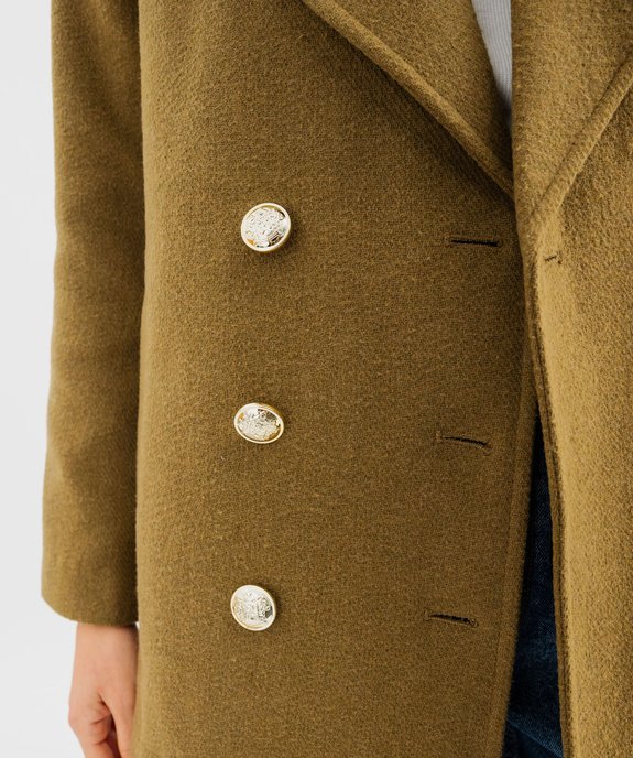 Manteau caban en laine à double boutonnage doré femme vue6 - GEMO(FEMME PAP) - GEMO