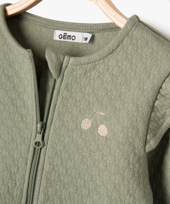 Sweat zippé avec volants sur les épaules bébé fille vue2 - GEMO(BEBE DEBT) - GEMO