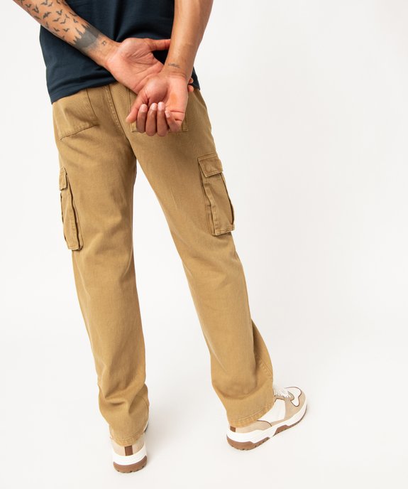 Pantalon cargo en coton sergé homme vue3 - GEMO 4G HOMME - GEMO