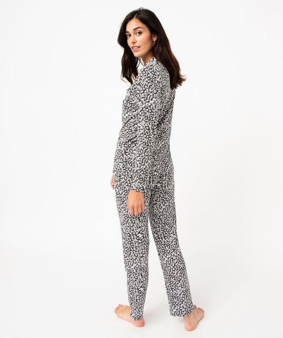 Pyjama deux pièces femme : chemise et pantalon vue3 - GEMO 4G FEMME - GEMO