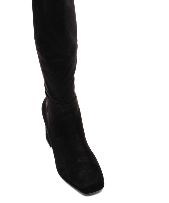 Bottes à talon et bout carré en suédine femme vue5 - SANS MARQUE - GEMO