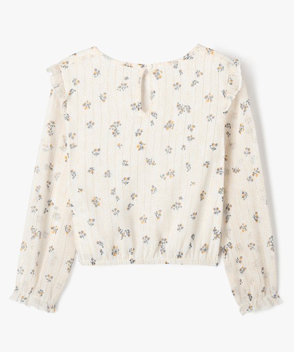 Blouse en voile à motifs fleuris coupe courte fille vue4 - GEMO (ENFANT) - GEMO