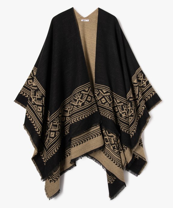 Poncho réversible à motifs ethniques femme vue1 - GEMO (ACCESS) - GEMO