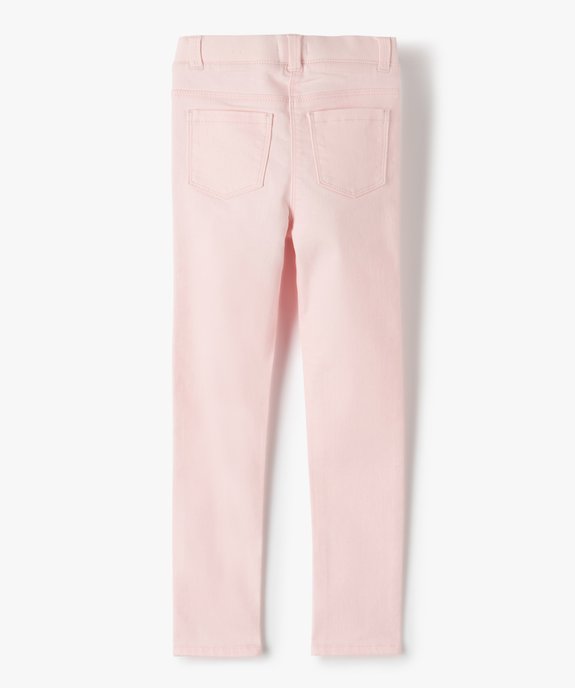 Pantalon skinny uni à taille élastiquée fille vue4 - GEMO 4G FILLE - GEMO