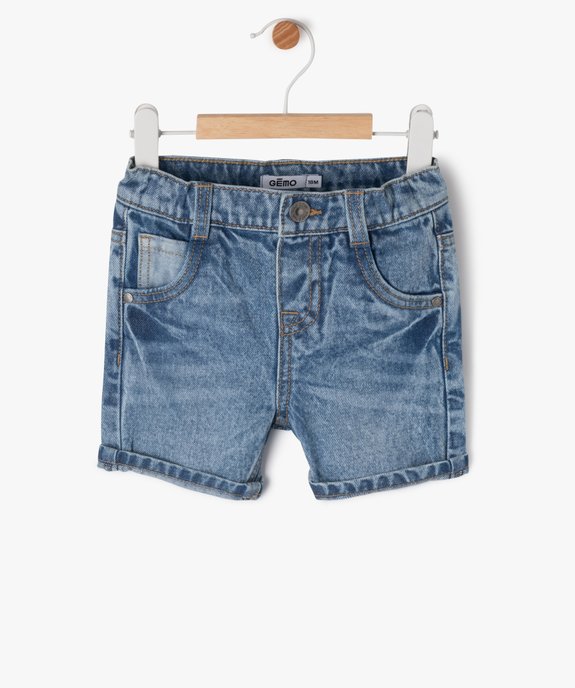 Short en jean délavé bébé garçon vue1 - GEMO(BEBE DEBT) - GEMO