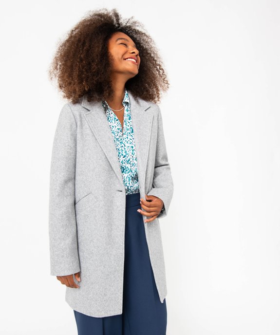 Manteau long à col tailleur femme vue1 - GEMO 4G FEMME - GEMO