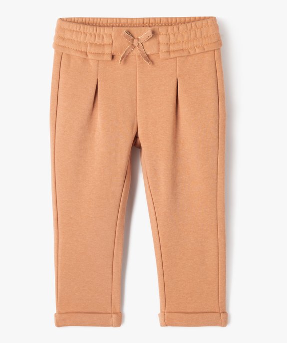 Pantalon de jogging avec pinces bébé fille vue1 - GEMO 4G BEBE - GEMO