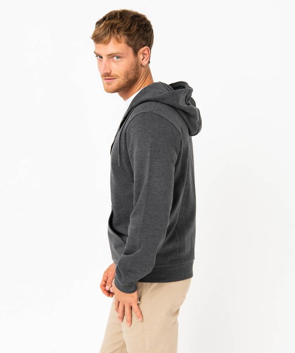 Sweat zippé à capuche homme vue3 - GEMO (HOMME) - GEMO