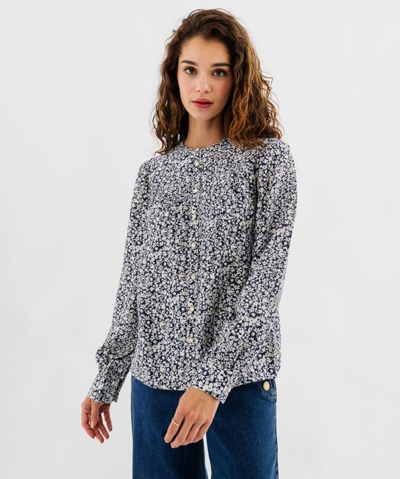 Chemise fleurie avec détails froncés femme vue2 - GEMO(FEMME PAP) - GEMO