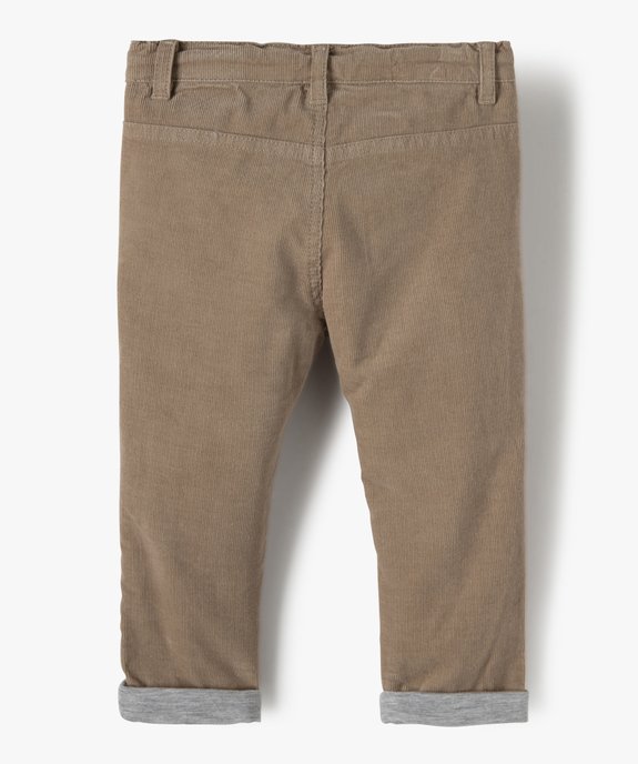 Pantalon bébé garçon en velours doublé jersey vue4 - GEMO(BEBE DEBT) - GEMO