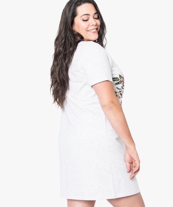 Chemise de nuit à manches courtes avec motifs femme grande taille vue3 - GEMO 4G FEMME - GEMO