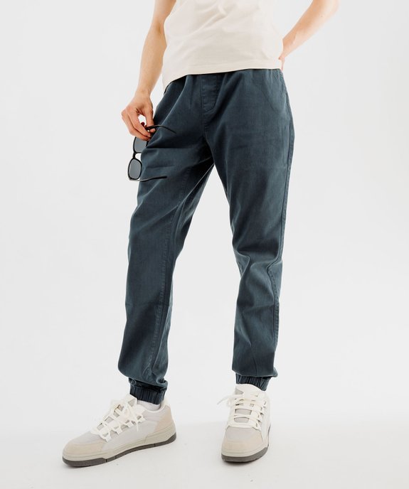 Pantalon jogger en toile de coton homme vue1 - GEMO 4G HOMME - GEMO